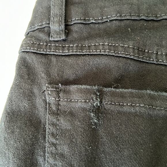 Forever 21 Black Bib Overall Ripped Skinny Jeans Size 26 Distressed Festival - Picture 15 of 15